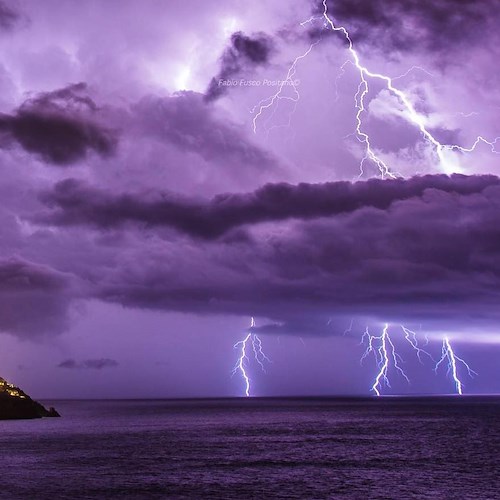 Maltempo, dalla mezzanotte torna l’allerta meteo gialla anche in Costiera Amalfitana: possibili grandinate e fulmini<br />&copy; Fabio Fusco