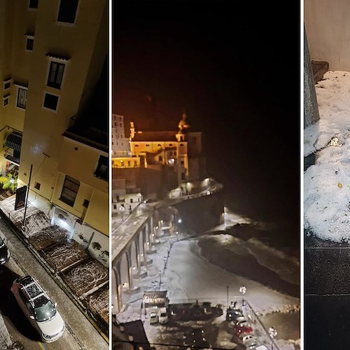 Rovesci improvvisi e fenomeni meteorologici estremi: la Costiera Amalfitana sotto un'atipica grandinata /foto /video