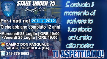 Amalfi C5: al via la stagione 2025/2026 con lo stage Under 15 