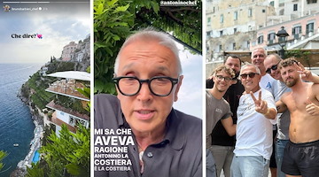 Bruno Barbieri è in Costiera Amalfitana: «Sono in un posto magnifico!»