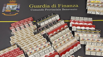 Contrabbando di sigarette: sequestrati 8,7 kg di tabacco e multa da oltre 43mila euro a Benevento