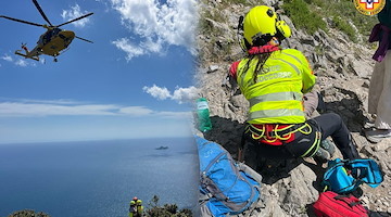 Escursionista soccorsa in elicottero dopo un infortunio sul Sentiero degli Dei