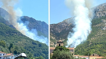 Nuovo incendio a Tramonti, fiamme tra Ponte e Campinola
