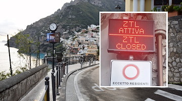 Positano, regolamentato il transito nell'area pedonale di Salita Santa Croce