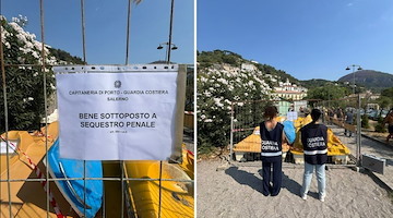 Vietri sul Mare, Guardia Costiera sequestra 28 ombrelloni e 43 lettini abusivi