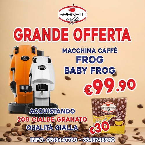 A 129 euro una macchina da caffé più duecento cialde: a Maiori l'offerta di Granato Caffè