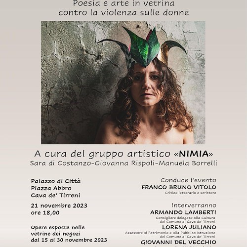 A Cava de' Tirreni poesia e arte in vetrina contro la violenza sulle donne