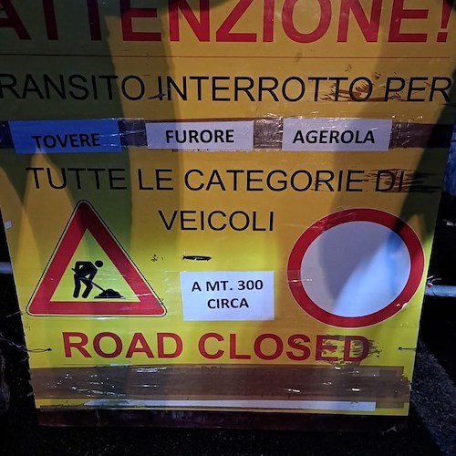 A Conca dei Marini chiusa la ex SS 366 “Agerolina” per lavori di bonifica