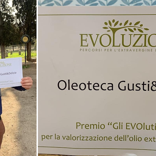 A "Gusti & Delizie" di Ravello il premio "EVOluti 2022" per la valorizzazione dell’olio extra vergine di oliva