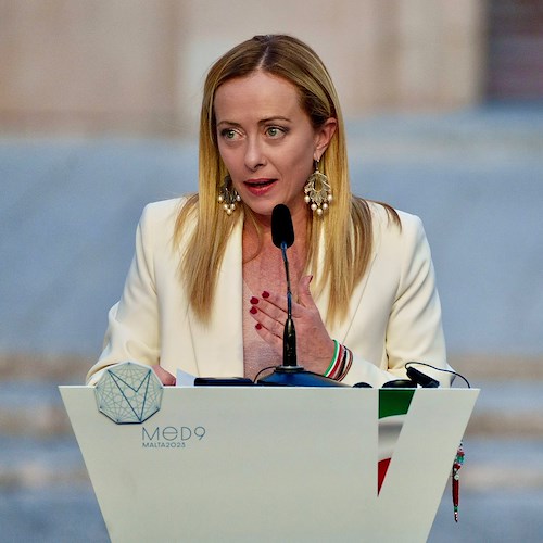 L'intervento di Giorgia Meloni al Vertice EU MED9<br />&copy; Governo