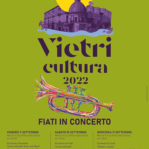 A Marina di Vietri sul Mare da venerdì 9 a domenica 11 settembre il festival di musica "Fiati in concerto" 