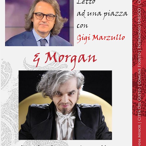 A Minori arriva un big della musica italiana: 11 agosto Morgan protagonista del “Letto ad una piazza” con Gigi Marzullo