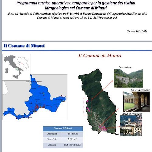 A Minori avanza il lavoro per il Piano di Gestione del rischio idrogeologico, Reale: «La tragedia di Ischia ci impone di agire»