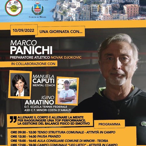 A Minori una giornata con Marco Panichi, il preparatore atletico di Novak Djokovic
