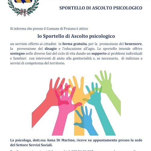 A Praiano attivo lo Sportello di Ascolto psicologico gratuito