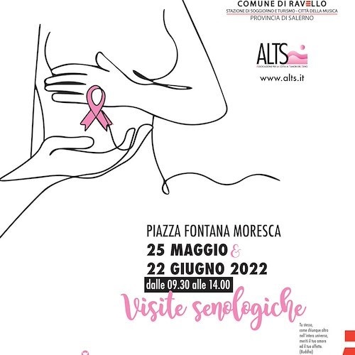 A Ravello due giornate di screening per prevenire il tumore al seno, obbligatoria la prenotazione