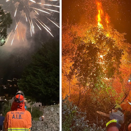 A Ravello incendio durante fuochi per San Pantaleone: non è la prima volta che accade