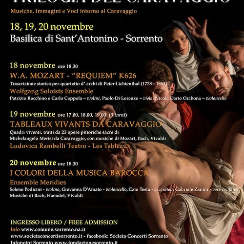 A Sorrento dal 18 novembre la Basilica di Sant’Antonino ospita la “Trilogia del Caravaggio”