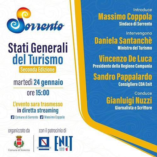 A Sorrento tornano gli Stati Generali del Turismo, 24 gennaio attesa Daniela Santanchè