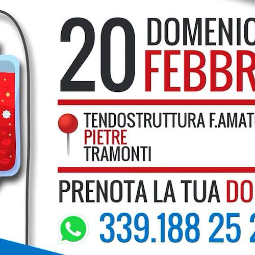 A Tramonti 20 febbraio è giornata dono sangue, obbligatoria prenotazione