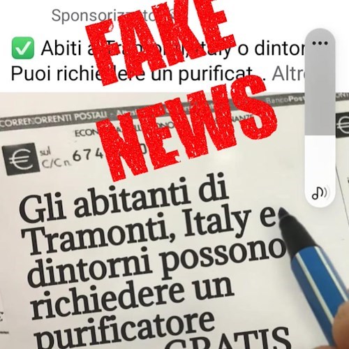 «A Tramonti purificatori d'acqua gratis», ma è una fake news: attenzione alle truffe telefoniche e online