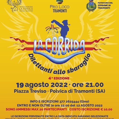A Tramonti ritorna “La Corrida”, 19 agosto il talent show dei "dilettanti allo sbaraglio"