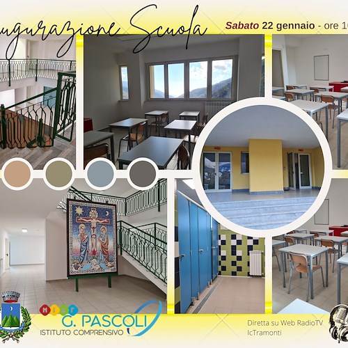 A Tramonti si inaugura la scuola “Giovanni Pascoli” dopo i lavori di adeguamento sismico 