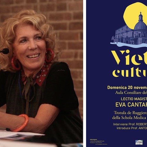 A Vietri sul Mare domenica 20 novembre la Lectio magistralis di Eva Cantarella