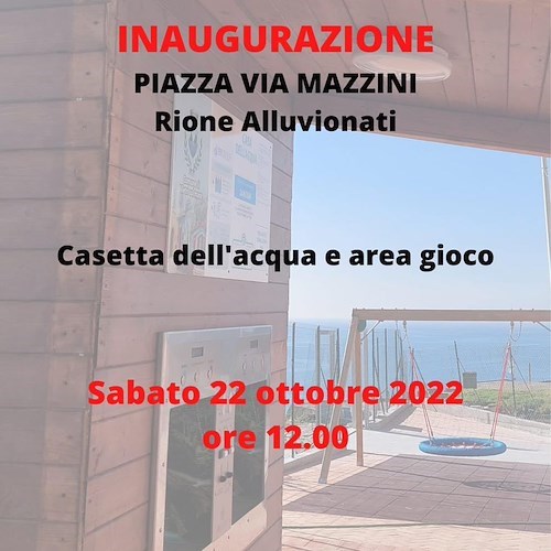 A Vietri sul Mare si inaugura la piazza riqualificata in Via Mazzini con casa dell’acqua e area giochi