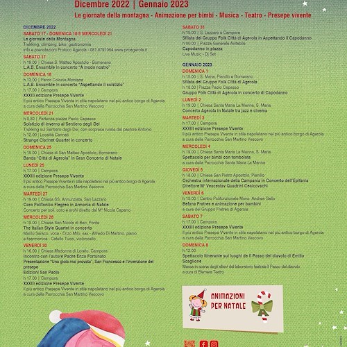 Ad Agerola torna in versione natalizia il Festival dell’Alta Costiera Amalfitana /PROGRAMMA
