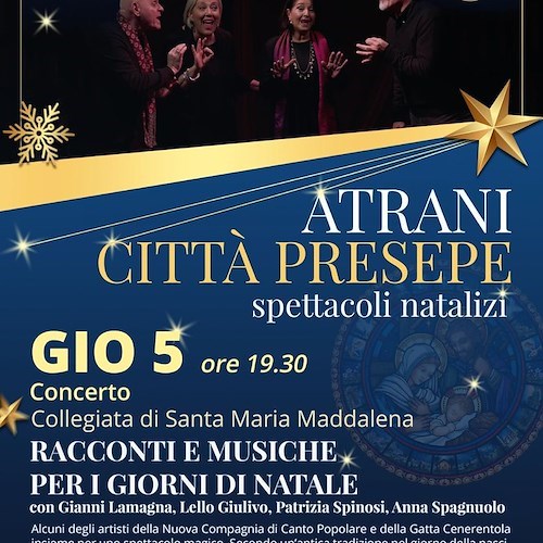 Ad Atrani il 5 gennaio “Racconti e musiche per i giorni di Natale”