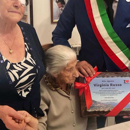 Agerola in festa per Virginia Russo che oggi compie 105 anni