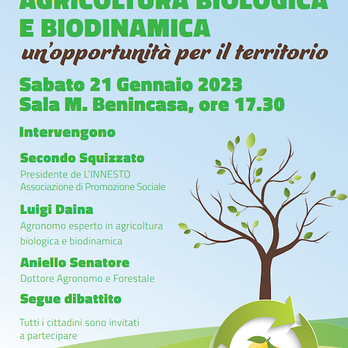 Agricoltura biologica e biodinamica, se ne parla il 21 gennaio a Cetara 