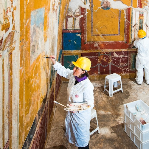 Al Museo Archeologico di Positano un cantiere didattico ICR per lo studio dei dipinti murali 