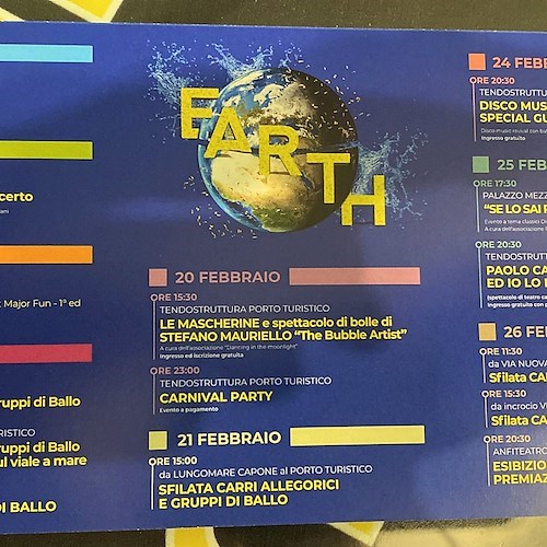 Al via il Gran Carnevale Maiorese: dal 16 al 26 febbraio tantissimi eventi intorno al tema "Earth"