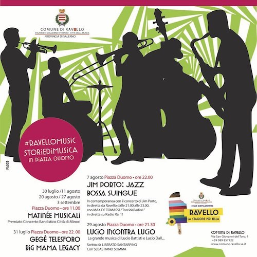 Al via la rassegna “RavelloMusic”: otto appuntamenti in piazza Duomo, atteso Sebastiano Somma