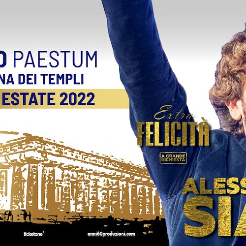 Alessandro Siani in “Extra felicità” all’Arena dei Templi: unica data live a Paestum il 16 agosto