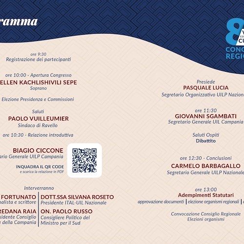 All’Auditorium di Ravello l’ottavo congresso regionale Uilp Campania per l'elezione del nuovo segretario