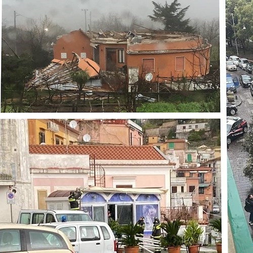 Allerta meteo arancione, i danni del vento forte dalla Costa d’Amalfi a Napoli /FOTO