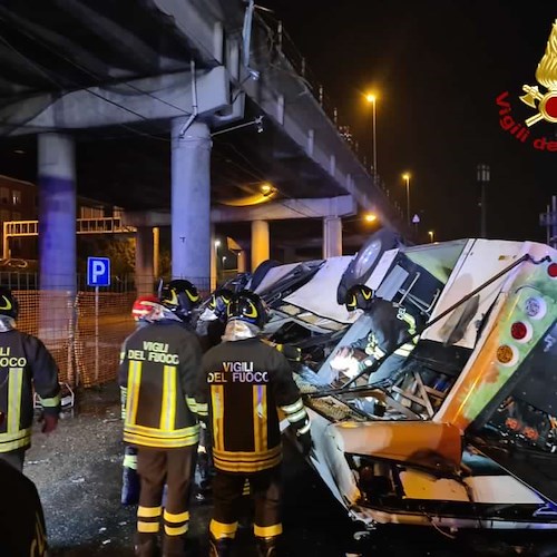Bus precipitato a Mestre