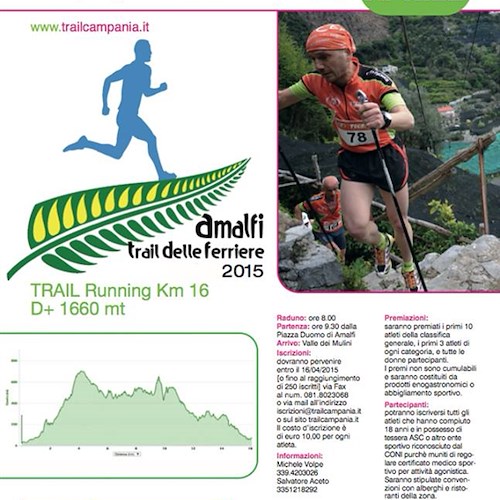 Amalfi, 10 aprile torna il Trail delle Ferriere: 16 km tra mare e monti 