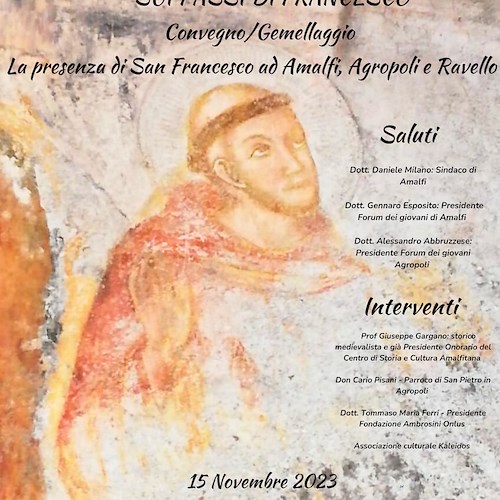 Amalfi, 15 novembre il convegno su San Francesco organizzato dal Forum dei Giovani