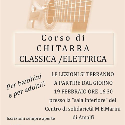 Amalfi: al via iscrizioni a corso di chitarra classica/elettrica