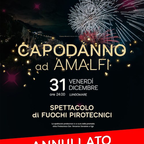 Amalfi, annullato spettacolo pirotecnico per la mezzanotte di Capodanno 