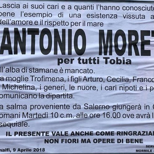 Amalfi dice addio a Tobia: il vecchio pescatore in piena sintonia col mare