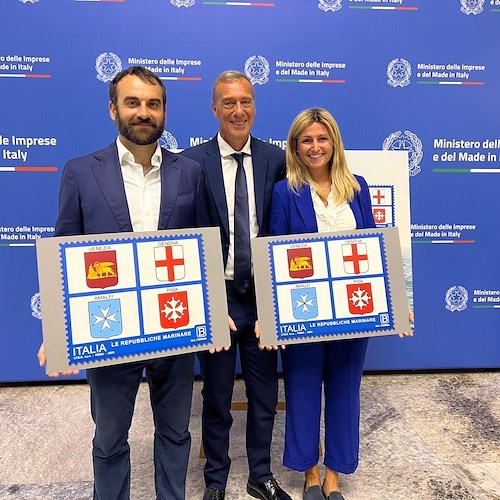 Amalfi e le Repubbliche Marinare nei nuovi francobolli dedicati all’Italia del Mare