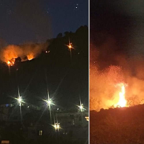 Amalfi, incendio nella frazione di Tovere
