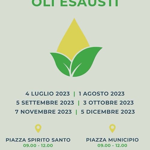 Amalfi: nuovo calendario per la raccolta degli oli esausti