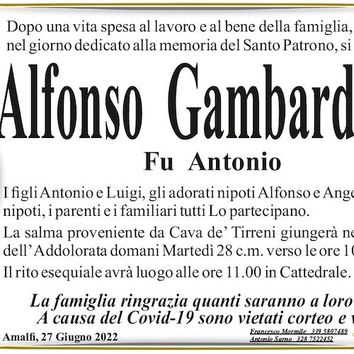 Amalfi piange la scomparsa di Alfonso Gambardella, storico meccanico di imbarcazioni