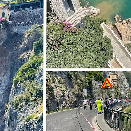 Amalfi, ripristinata viabilità a 9 mesi dal crollo dei muri di contenimento sotto la Statale
